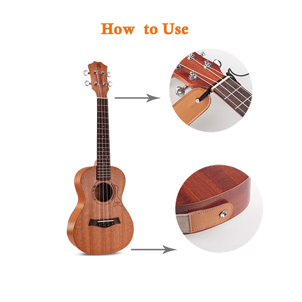 Farcaya Ukulele Strap Cotton Linen Adjustable Uke Shoulder Medium, Coffee