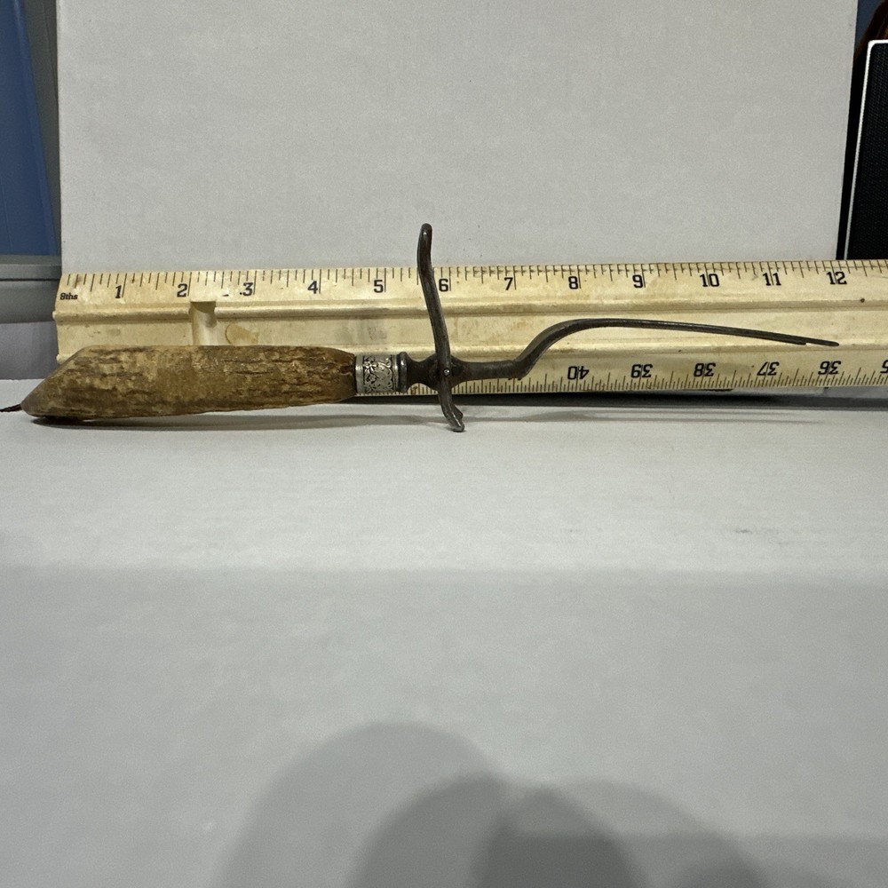 1800's Stag Handled Fork 11.5”