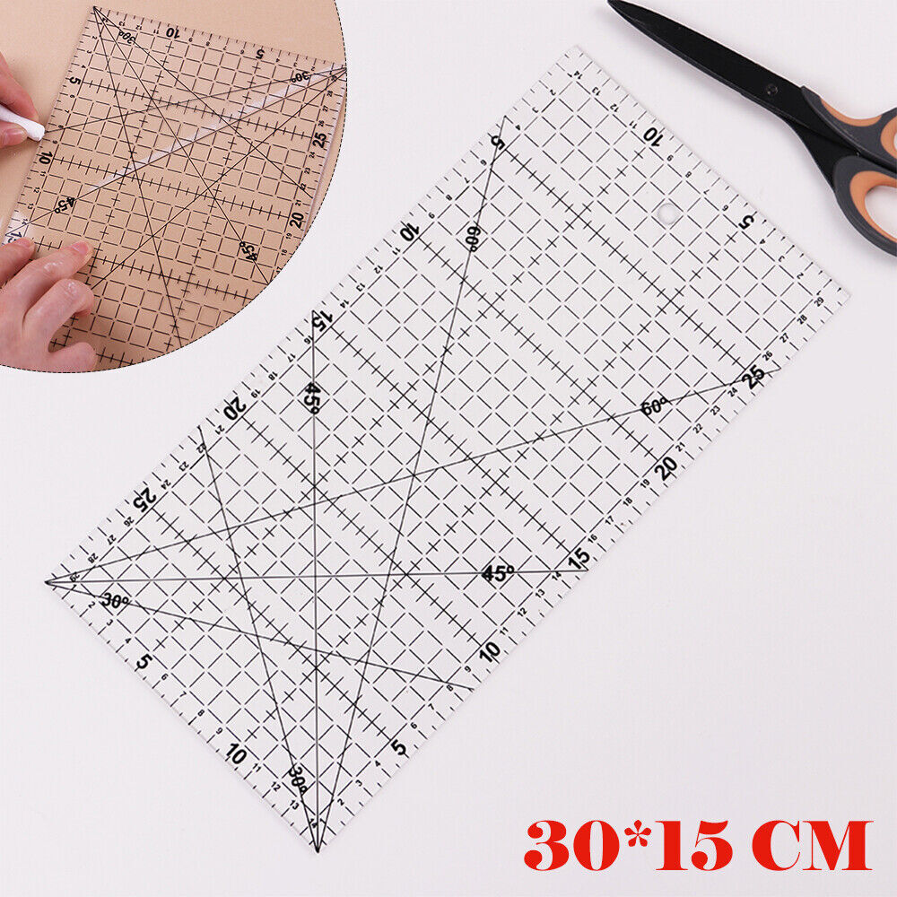 Quilting Ruler Quilters Craft Patchwork Square Rectangle Ruler 15 * 30cm UK