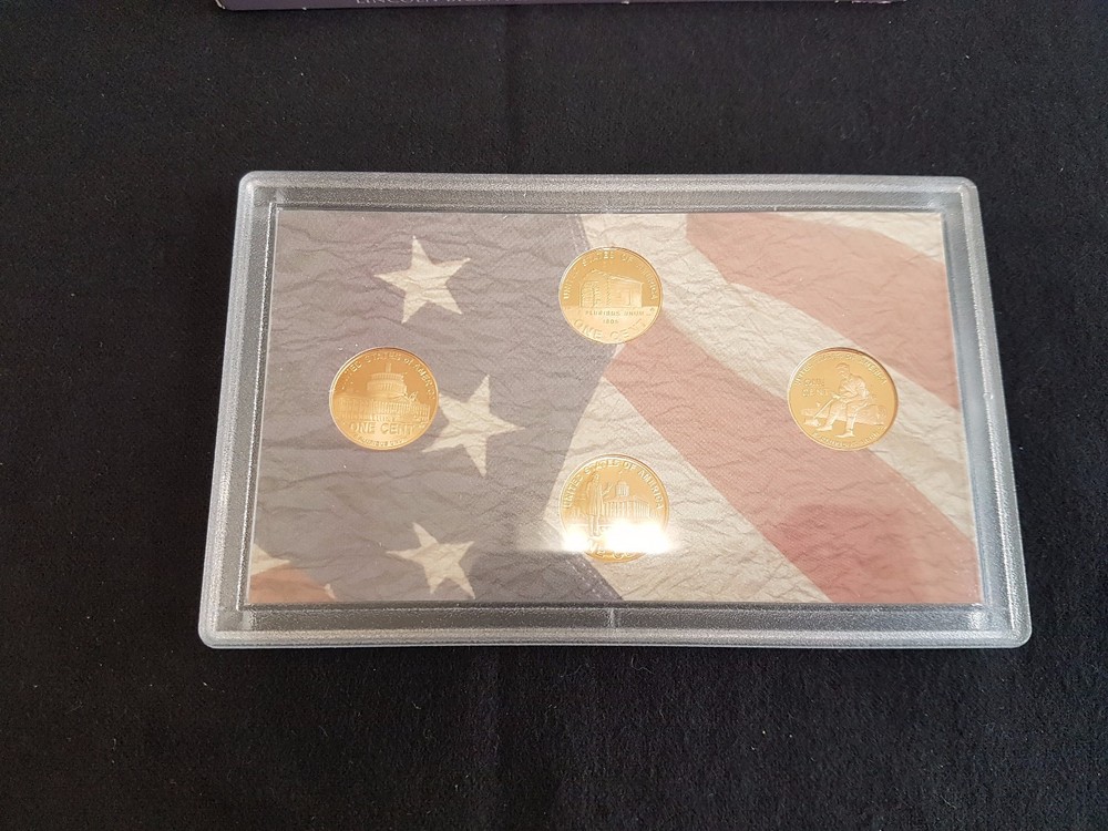 2009 4-COIN COMMEMORATIVE LINCOLN CENT PROOF SET Complete Box & COA