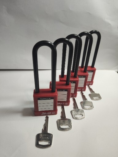ZING 7055 Lockout Padlock,KA, RED,1-3/4"H