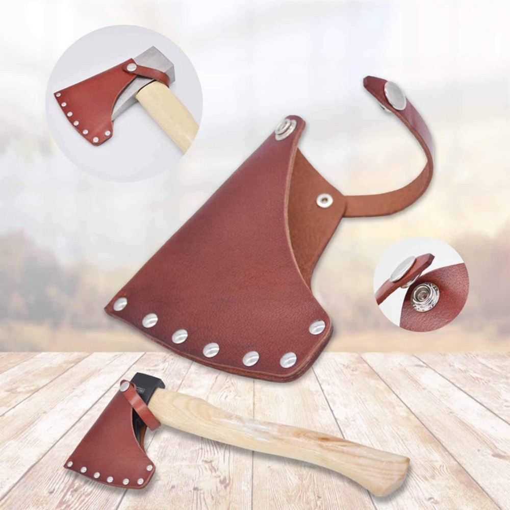 Leather Axe Hatchet Blade Cover Axe Head Sheath Case Belt