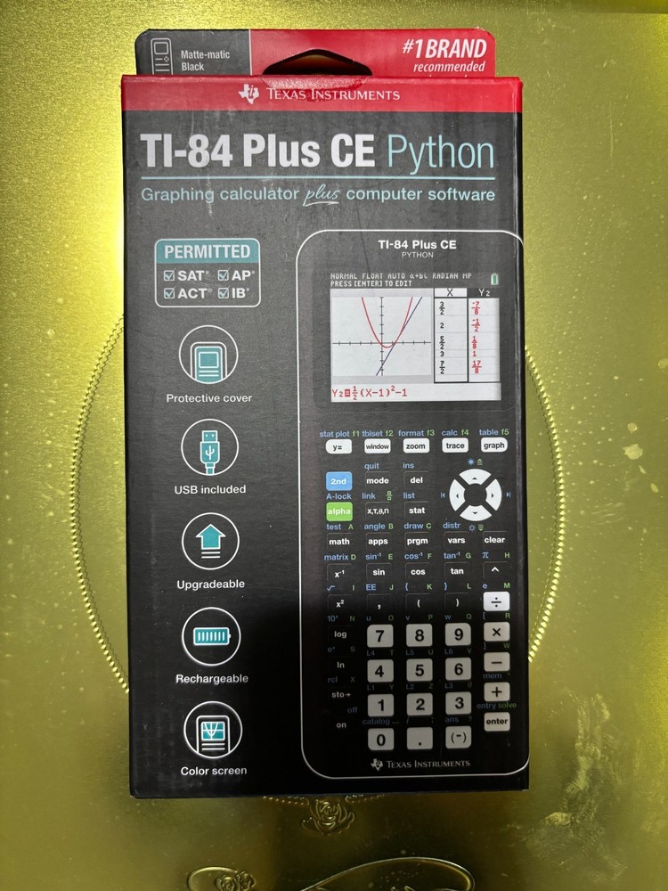 Texas Instruments TI-84 Plus CE Python Graphing Calculator Black w/ Adapter