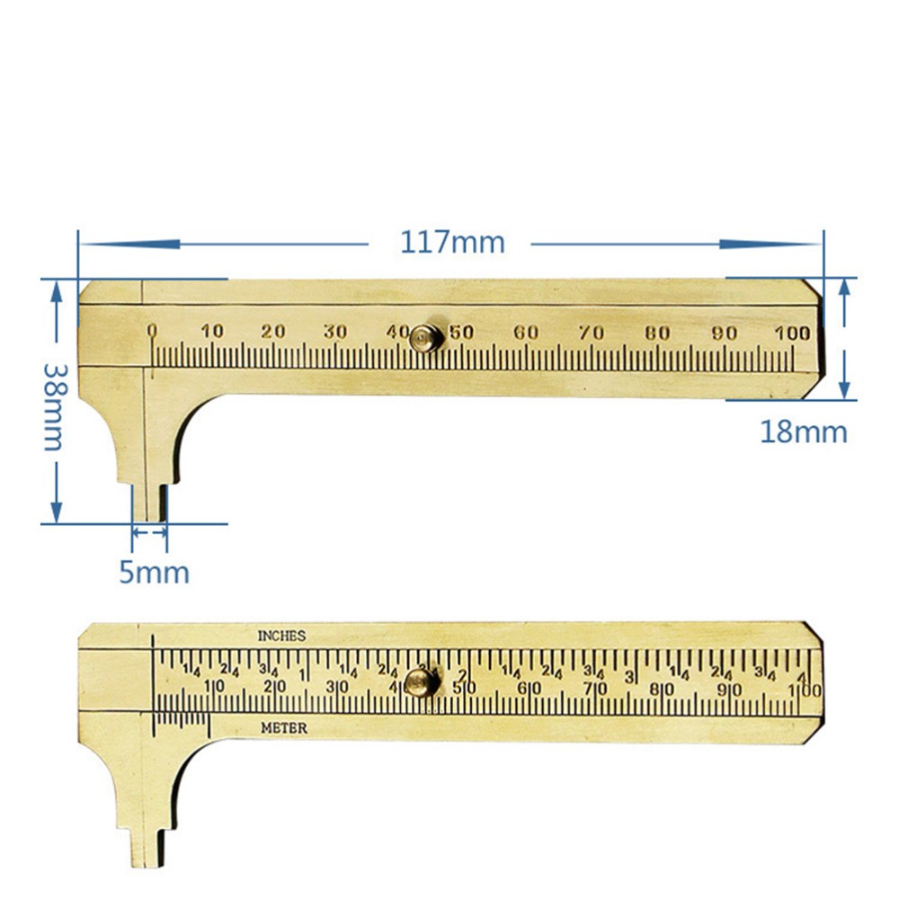 100M Mini Brass Caliper Gauge Measuring Tool for