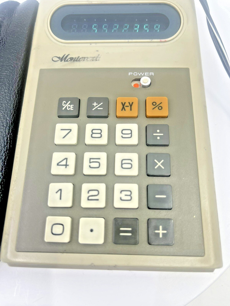 VTG Monteverdi Model E406 Plugin Battery Hand Held Calculator Tested