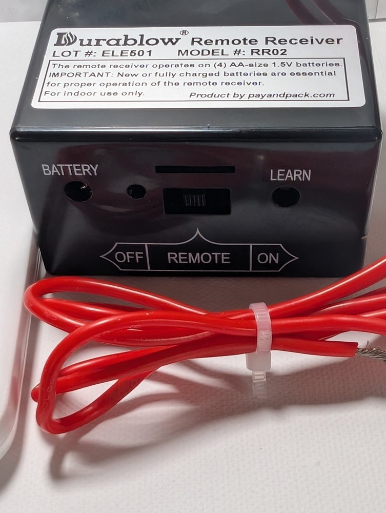 Durablow RR02 Fireplace Remote Control Receiver Kit ELE501