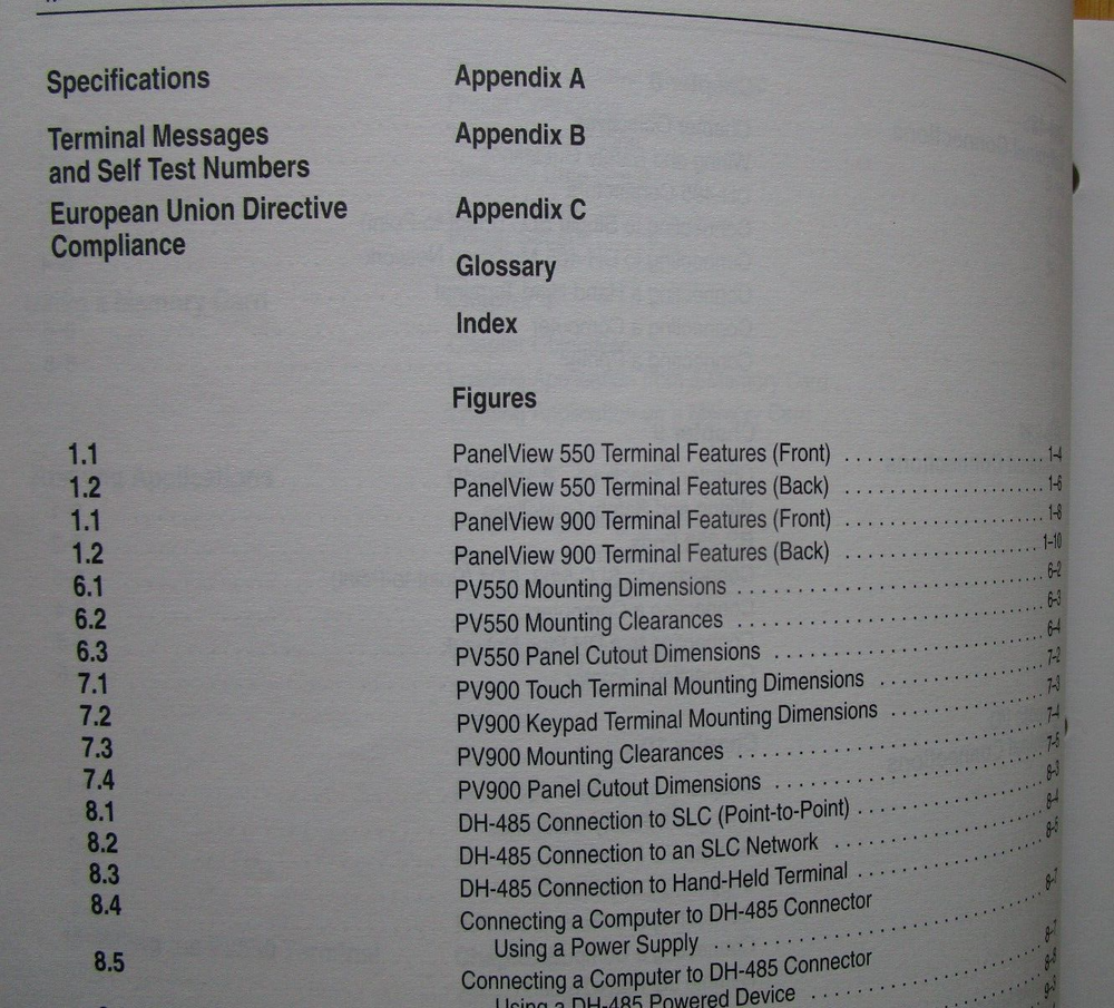 Allen Bradley PanelView 550/900 Operator Terminals User Manual 1996