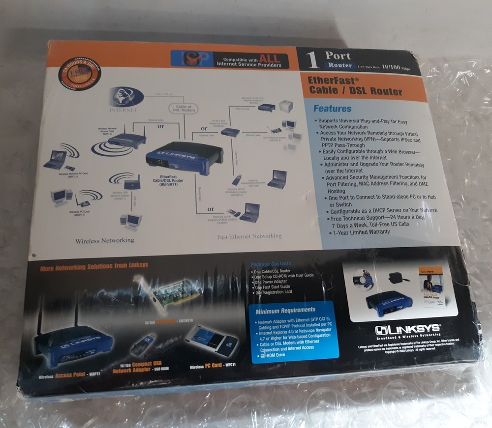 Linksys BEFAR11 Ver.2 EtherFast Cable/DSL Router NEW *SEALED*