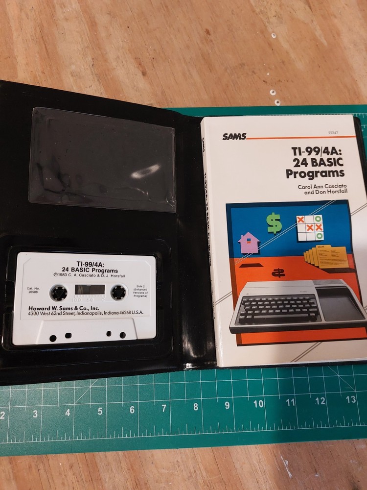 Texas Instruments TI-99/4A: 24 Basic Programs Sams 26172 Cassette in case
