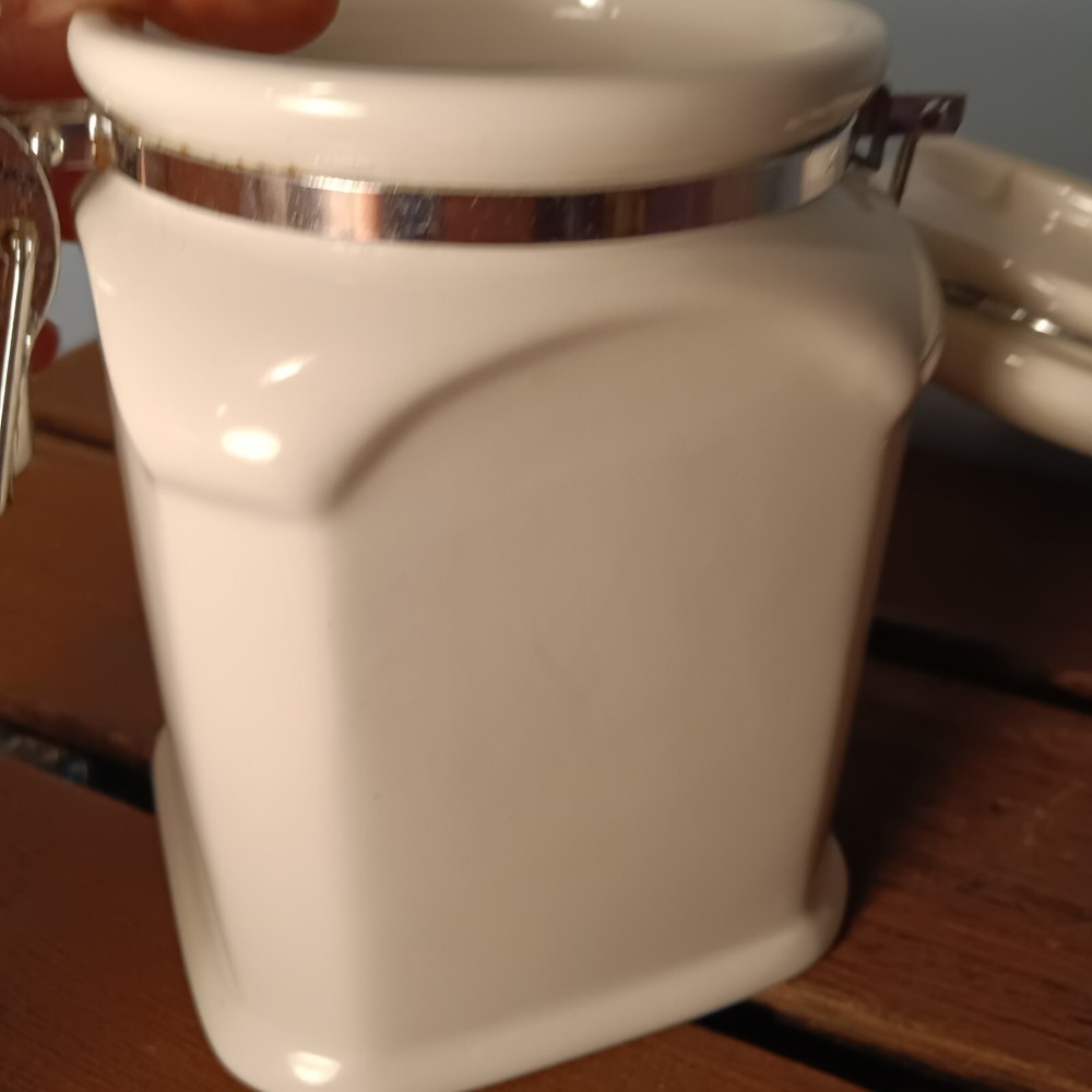 DesignPac Ceramic Canister, Seneca Lake, Grapes, Hinged Sealed Lid