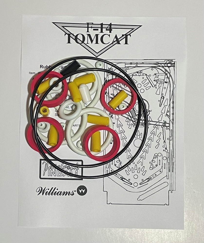 1987 Williams F-14 Tomcat Pinball Machine Rubber Ring Kit