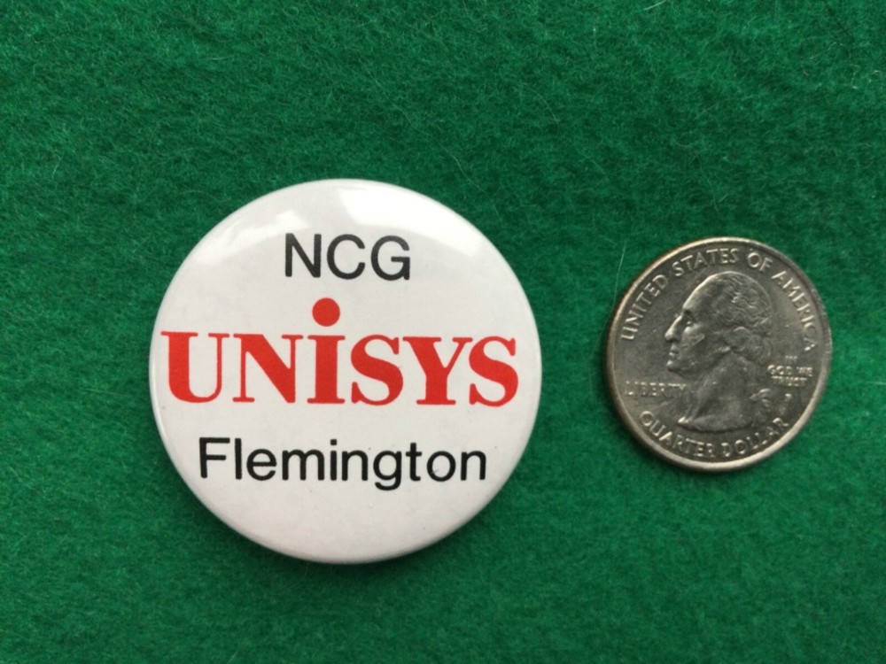Unisys NCG Flemington pinback button