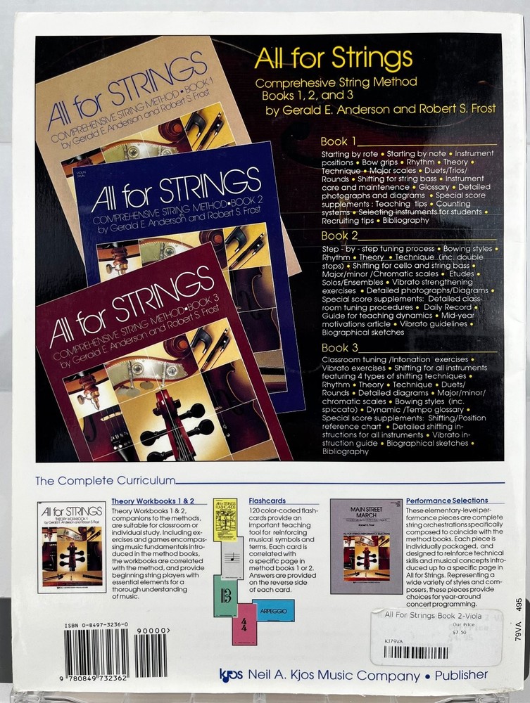 Viola All for Strings Comprehensive String Method Book 2 Kjos Book
