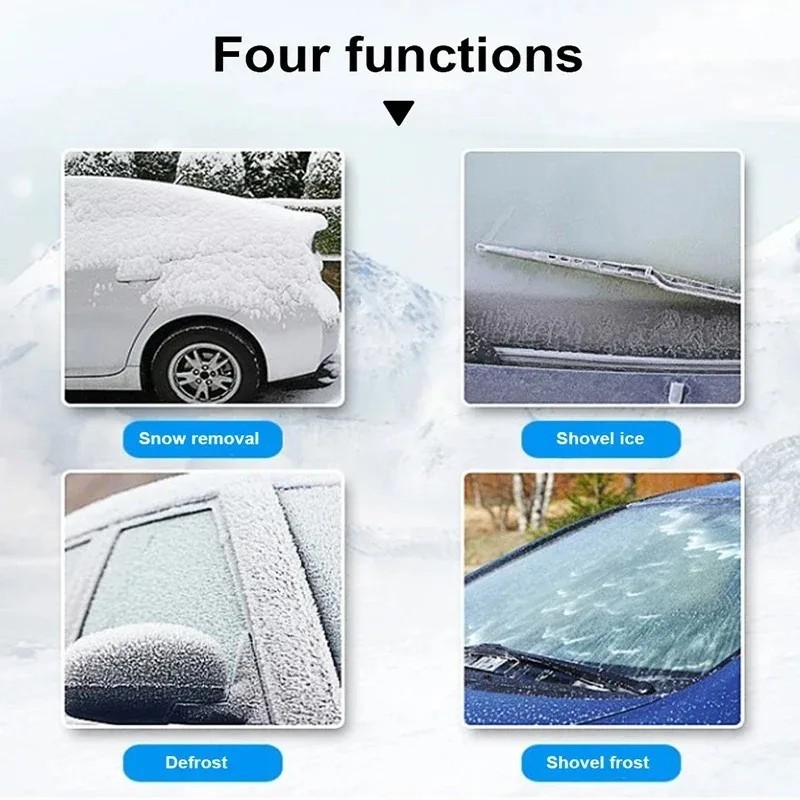 2Pcs Car Snow Shovel Ice Scraper Winter Windshield Defrosting Tool