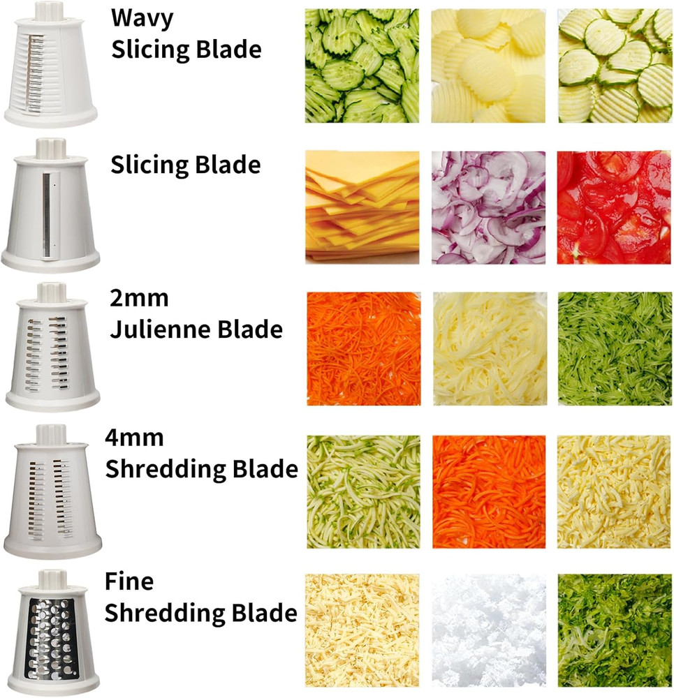 Upgrade Rotary Cheese Grater Shredder with Handle, Strong Suction Base, Multi-Pu