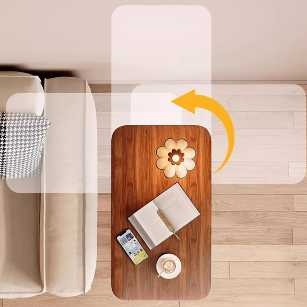 C Shaped End Table Adjustable Height, 360° Swivel C Side Tray, Small Bedsid