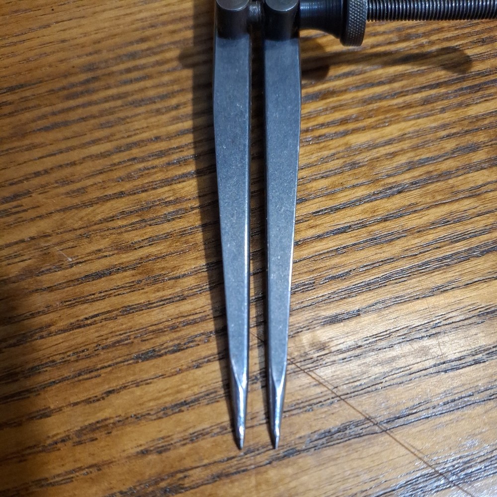 Vintage Very Clean Lutz Machinist Spring Divider Compass Tool Drafting