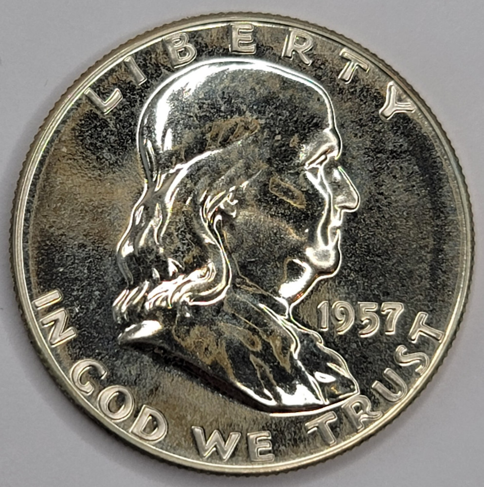 1957 Gem Proof Franklin Half Dollar 90% Silver