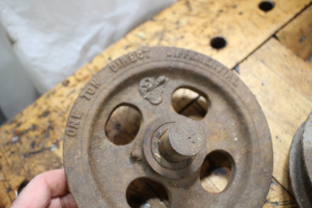 Cast Iron Antique 7" PULLEYS, cable