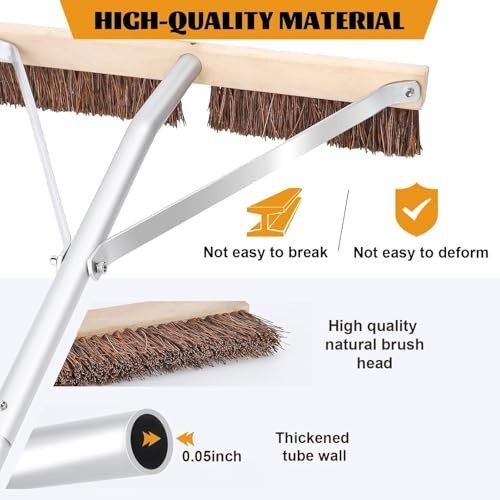 Adjustable 21 Ft Roof Brush & Rake Tool for Easy Leaf Removal, Lightweight & Com