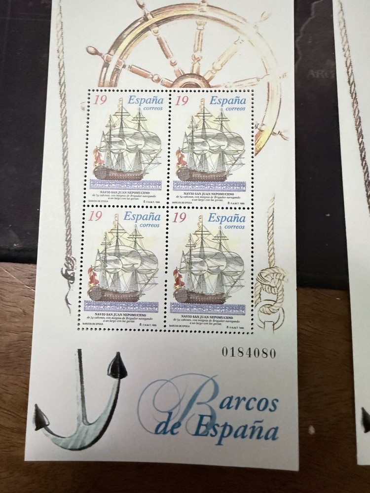 spanish stamps barcos de Espana min sheets
