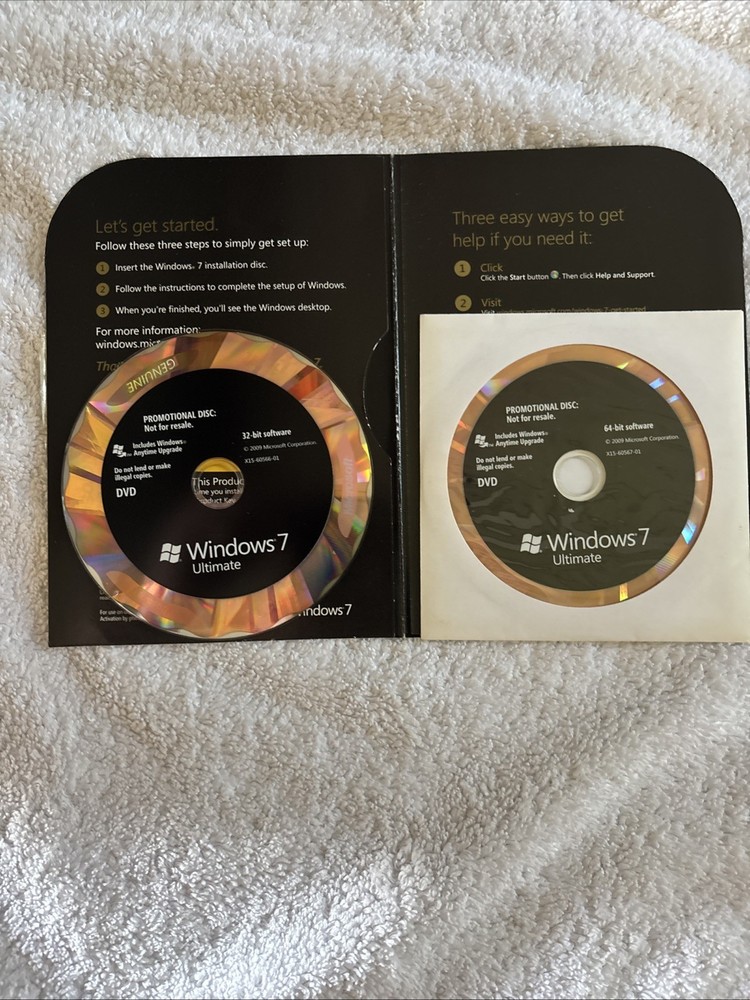 RARE SIGNED Microsoft Windows 7 Ultimate SIGNATURE EDITION 64 Bit —32 Bit DVDs