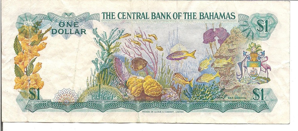BAHAMAS, $1,QEII, L. 1974