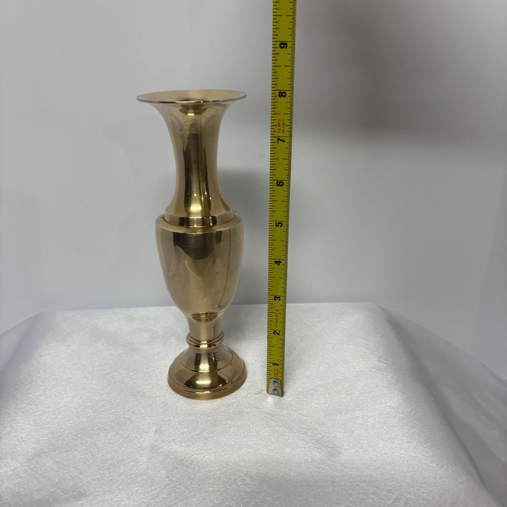 Vintage Solid Brass Table Vase 8" Hosley India