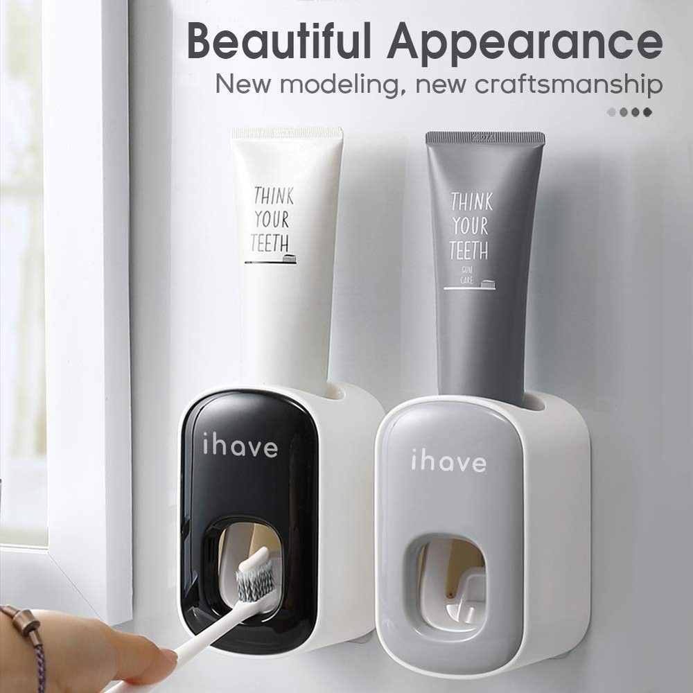 iHave Toothpaste Dispenser Wall Mount for Bathroom Automatic 1 P, Grey