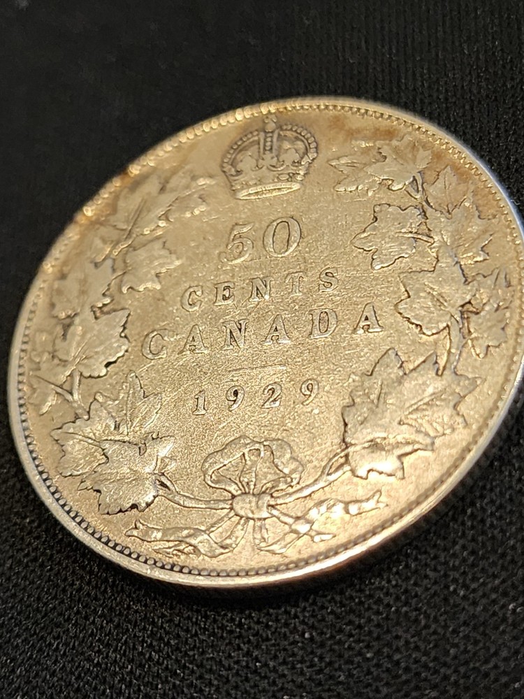 1929 Canada 50 Cents Silver Coin