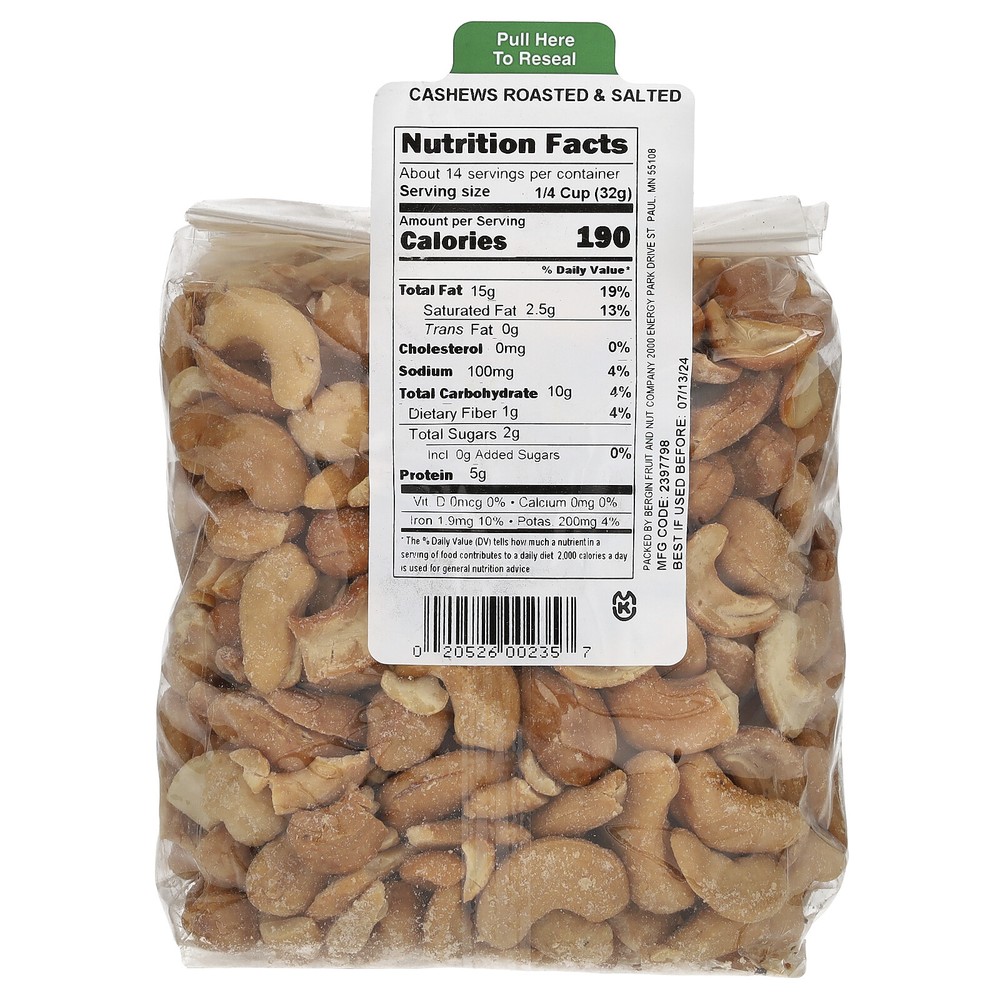 Cashews, Roasted & Salted, 16 oz (454 g)