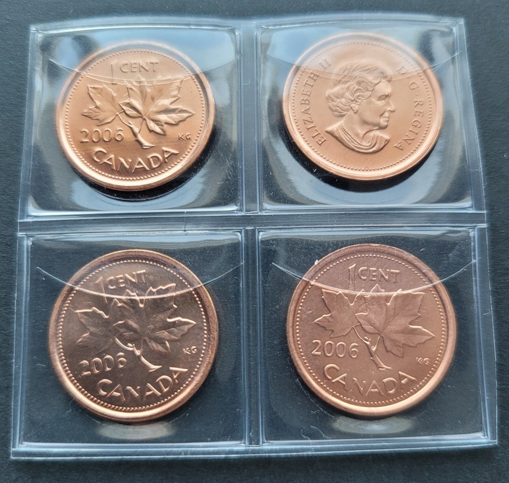 *** CANADA ONE CENT 2006 -- 2006P MAGNETIC AND BOTH 2006 LOGO ***