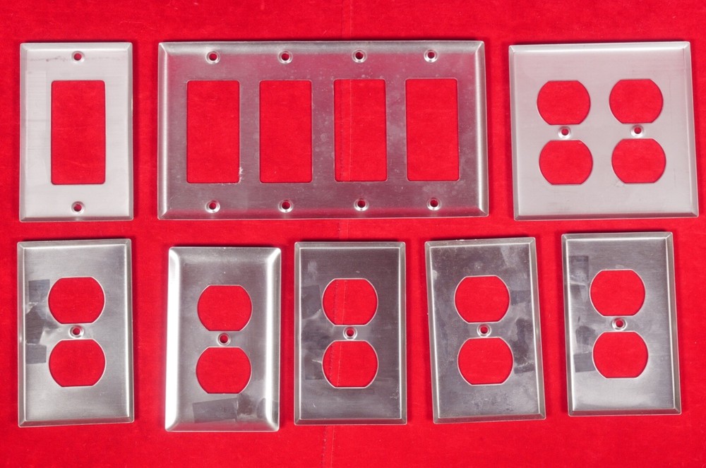 Vintage Metal Wall Socket Plates Bundle Lot Original Owner
