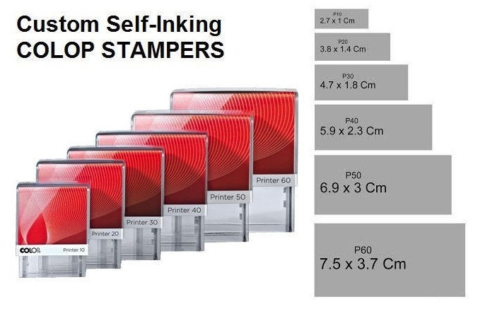 Rubber Stamps - Rectangular - Custom - Colop Printer 10/20/30/40/50/60