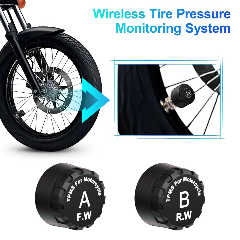 5.5" Motorcycle Dash Cam System Wireless Carplay Android Auto TPMS Waterproof