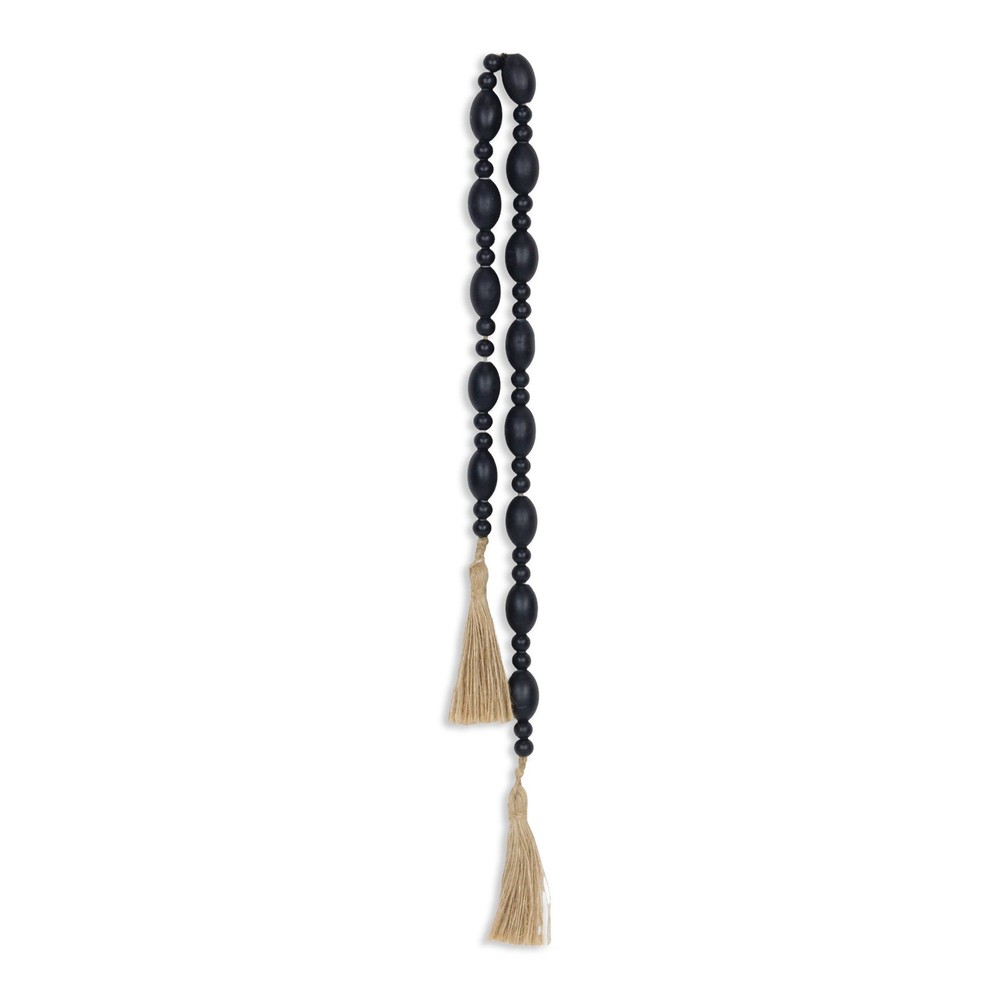 36" Dark Blue Wood Hand Painted Decorative Tassel