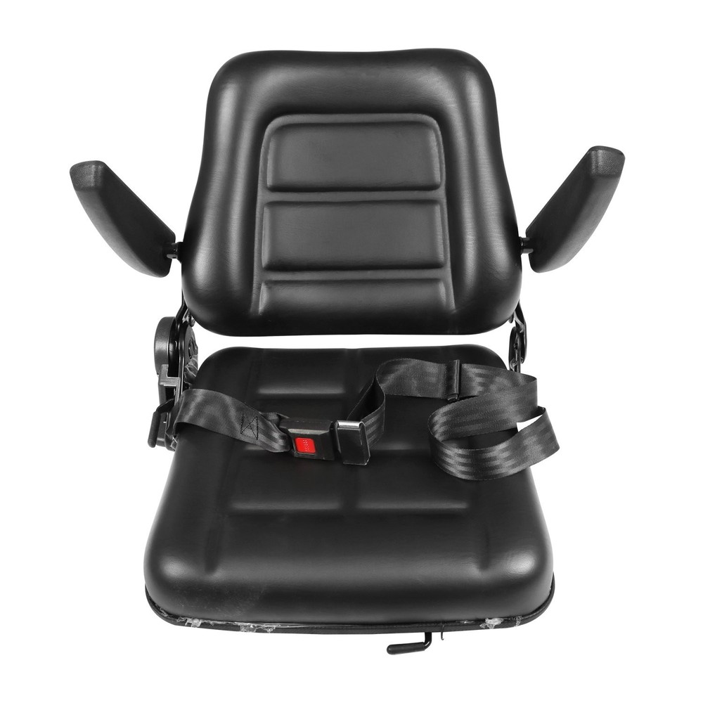 Adjustable Backrest Tractor Seat W/Armrest Forklift Seat Universal