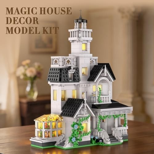Magic House Building Set with LED Light - 1162 PCS Architecture Model Kit, Gift