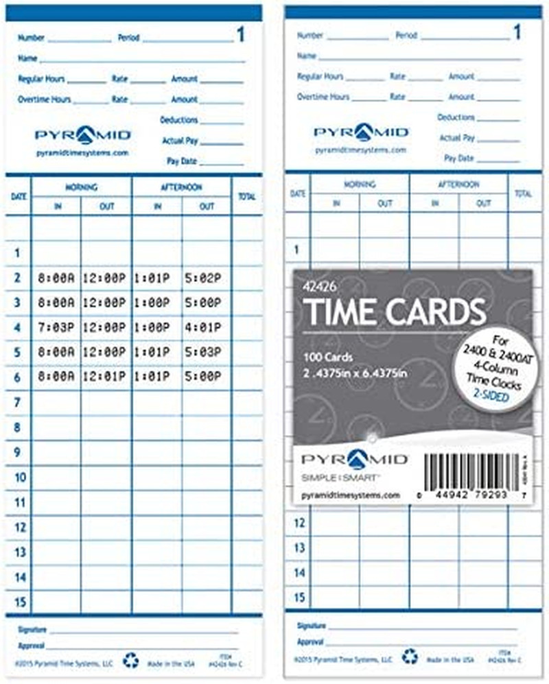 42426 Genuine and Authentic Double Sided Time Cards Built