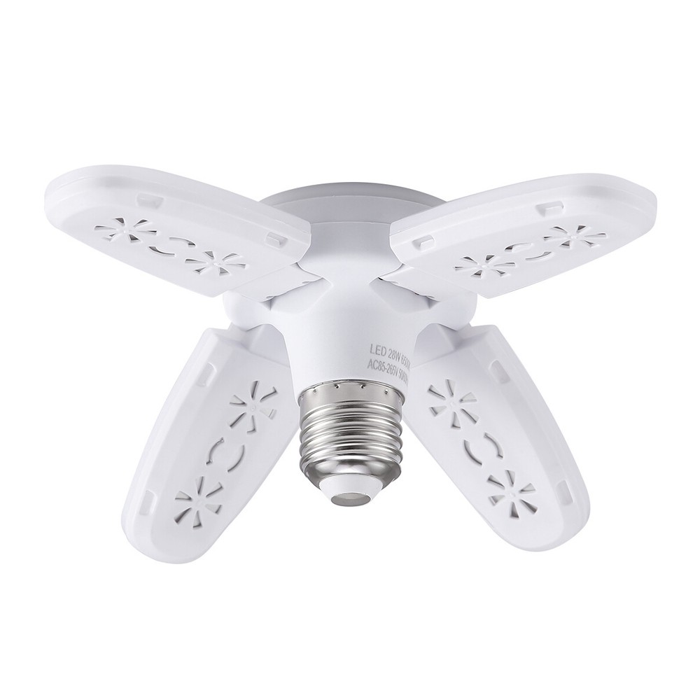 E27 LED Garage Light Bulb 28W Deformable Ceiling Fixture Lights Workshop Lamp