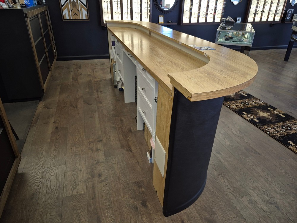 Front Desk/Reception/Checkout Counter - Custom Made - Wired for Electric Outlets