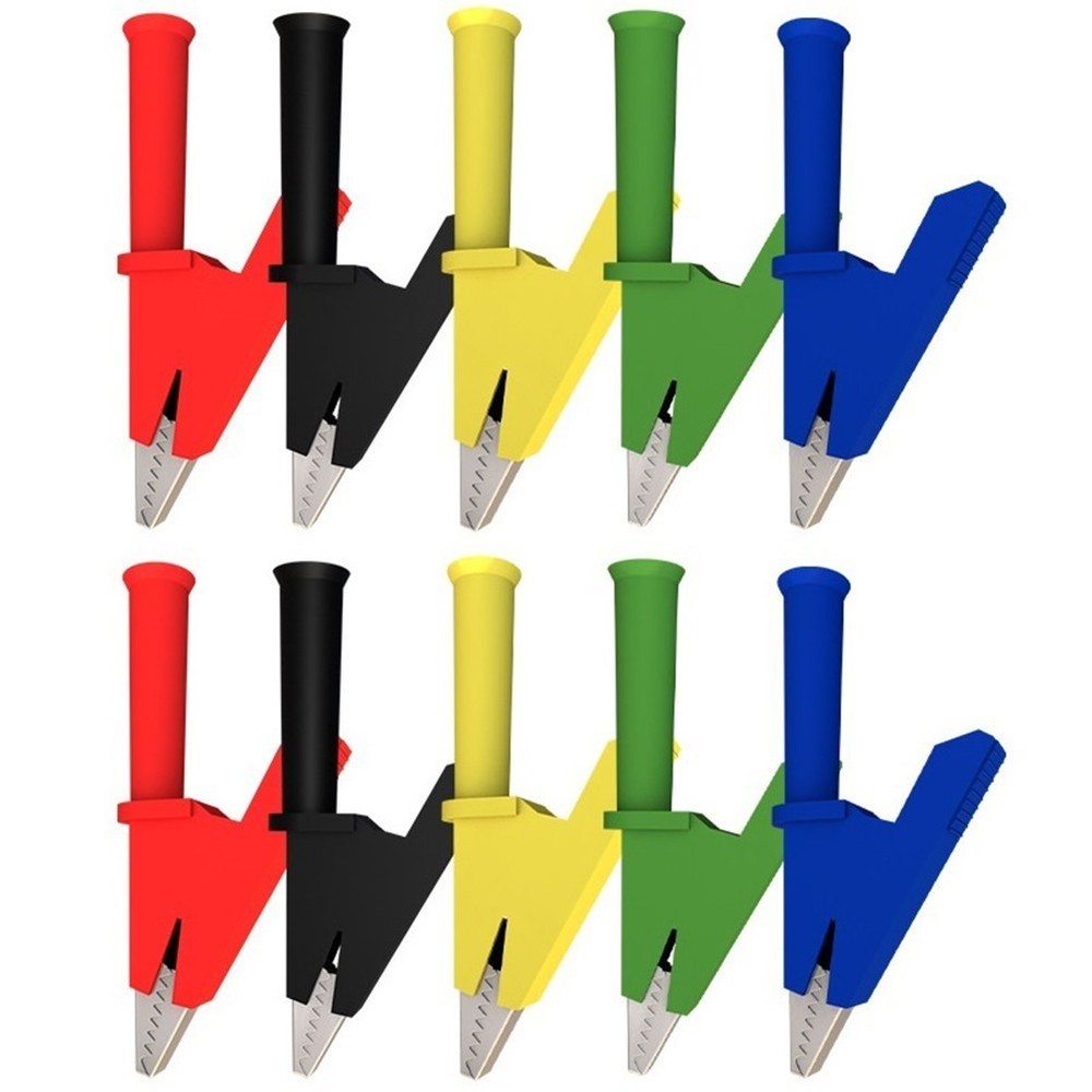 10PCS Crocodile Clips in Multiple Colors for Safe Electrical Connections
