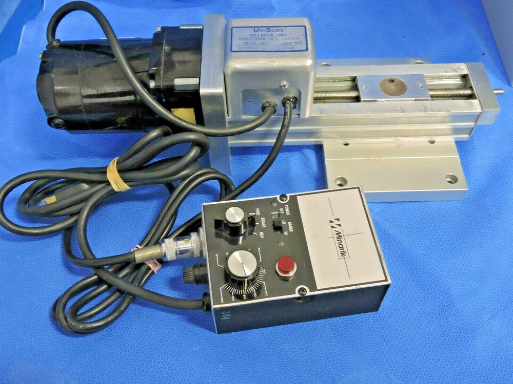 Velmex UNI Slide Positioning Stage Bodine NSH-11D3 Motor Minarik SL15 Controller