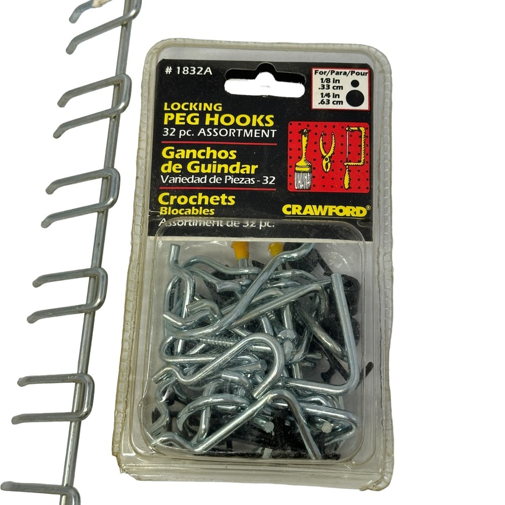 Crawford 1832A Locking PEG Hooks 32 pcs in Pack