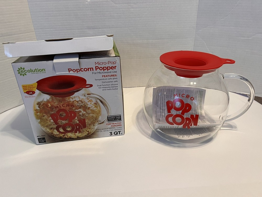 New open box Ecolution Premium Microwave Popcorn Popper 3 Quart Capacity