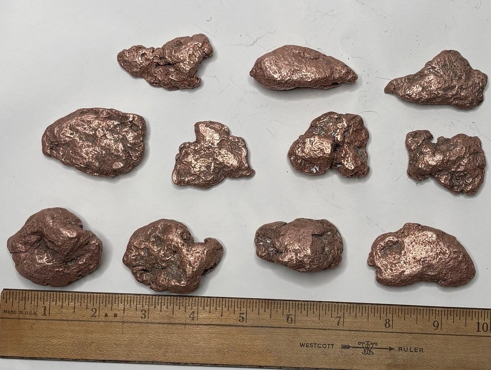 Native Upper Michigan Native Keweenaw Solid Copper Specimen Nuggets 2 Pound Lot