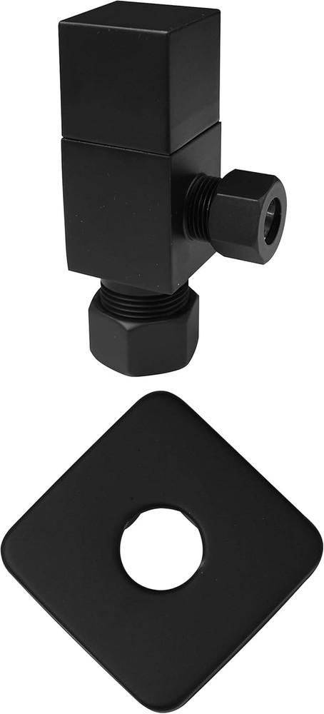 A105QS-62 Square Handle 1/4-Turn Angle Stop 1/2" Copper X 3/8" Compression, Matt