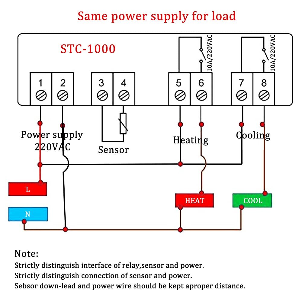 Stc1000 Dc 12v 10a Microcomputer Digital Display Temperature Controller Thermost