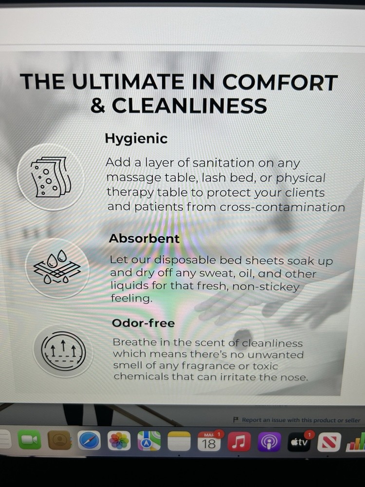 MASERTIO Disposable Bed Sheets. 1 Roll 60 Sheets Read!