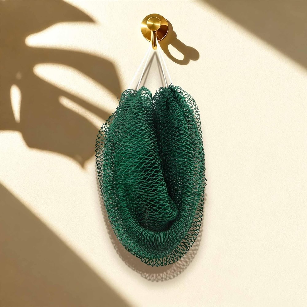 African Sponge Net Authentic – 2 Pack Exfoliating Bath Net with Knots & Handle